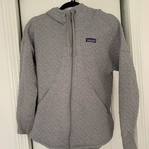 Patagonia organic cotton quilted zip up hoodie